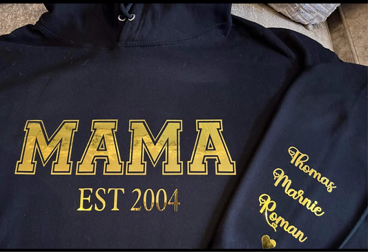 Mothers Day Hoodies , This mama wears her Heart on her sleeve